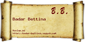 Badar Bettina névjegykártya